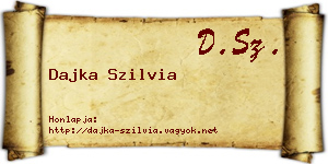 Dajka Szilvia névjegykártya