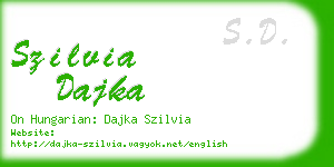 szilvia dajka business card